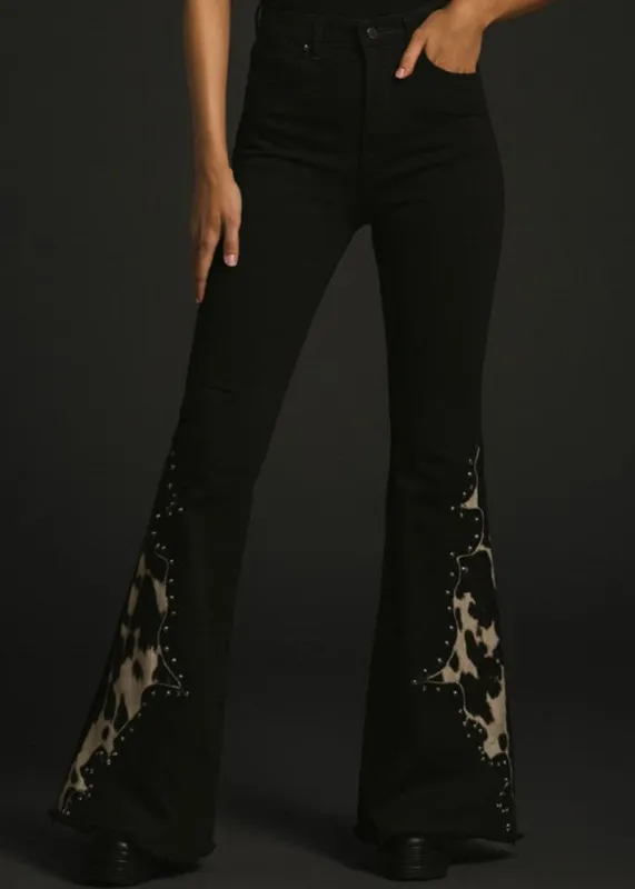 Wild West Studded Cowhide Bell Bottoms sold by Pretty Attitude