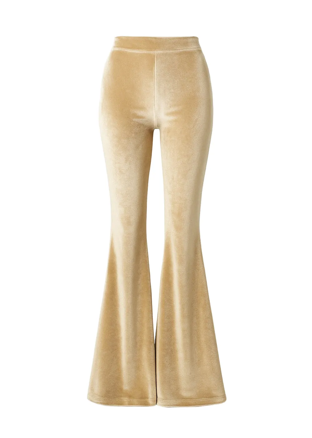 Champagne Please Yellow Velvet Flared Bell Bottom Pants sold by Pretty Attitude