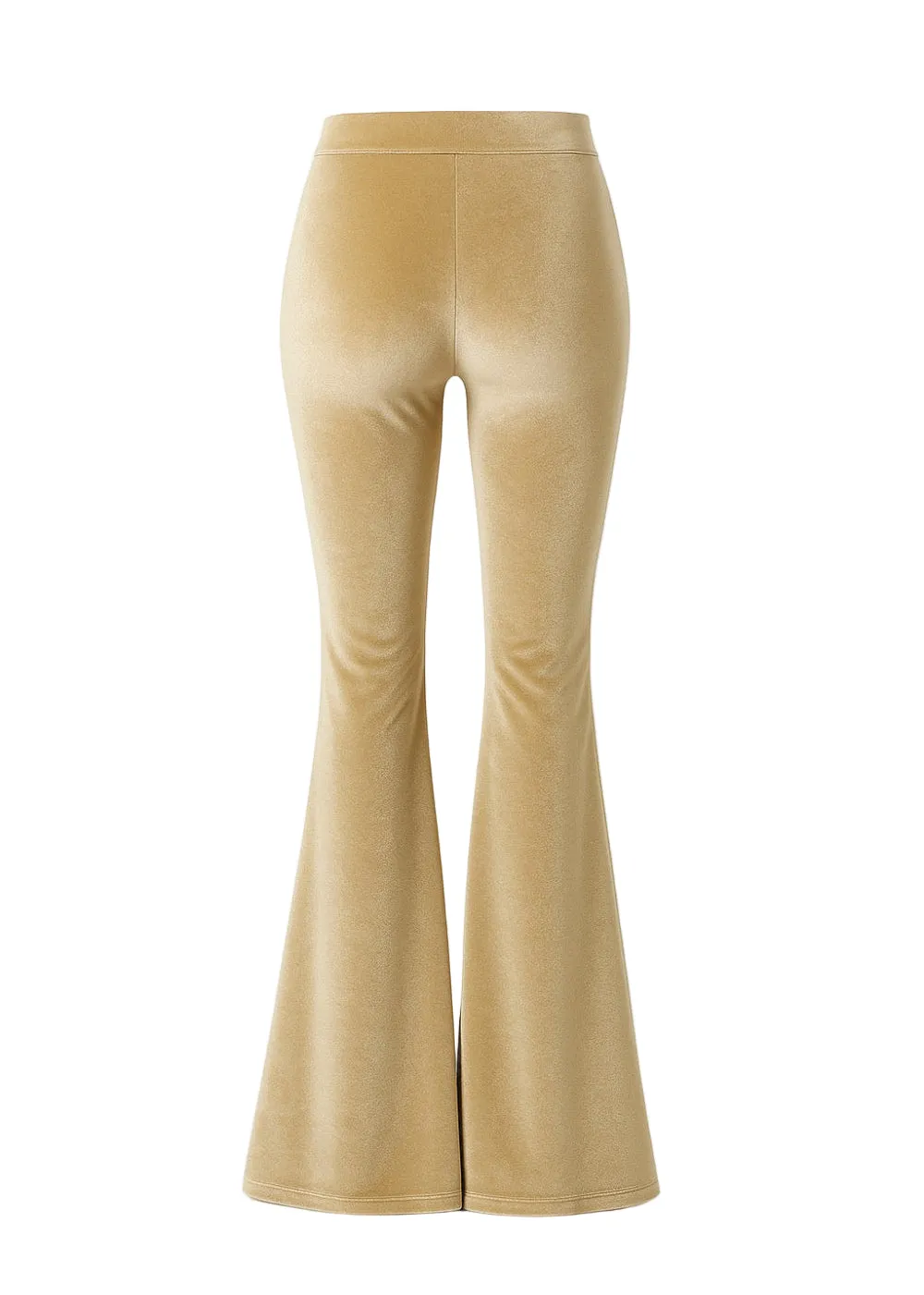 Champagne Please Yellow Velvet Flared Bell Bottom Pants sold by Pretty Attitude product image thumbnail 2