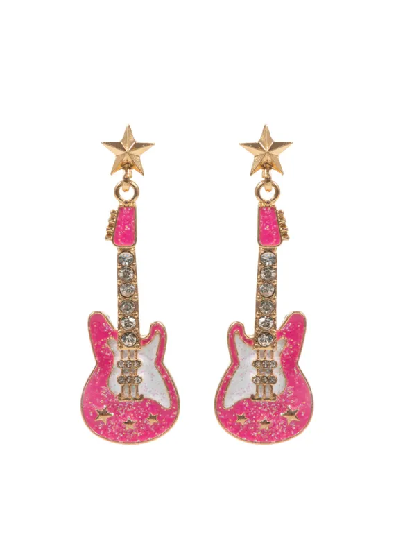 Pink Electric Guitar Earrings sold by Pretty Attitude