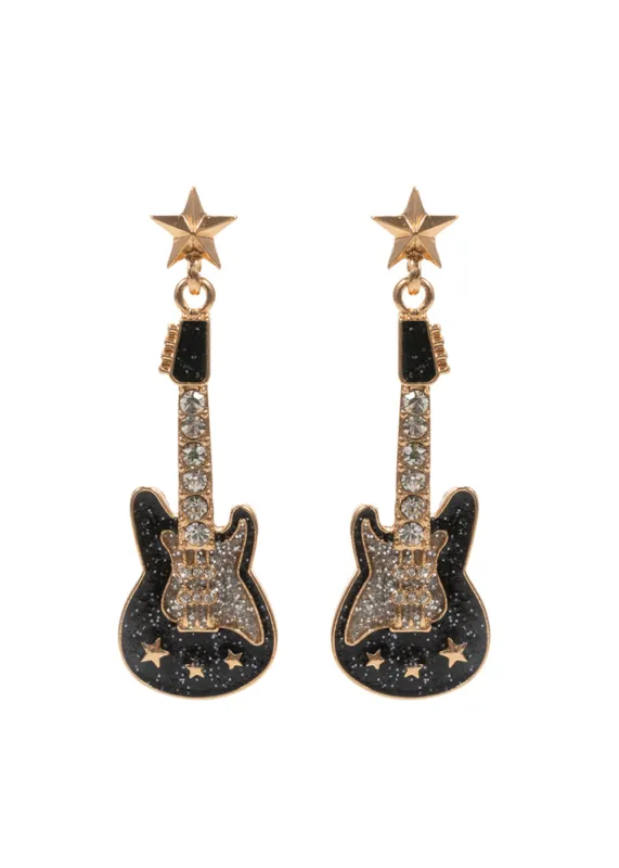 Black Electric Guitar Earrings sold by Pretty Attitude