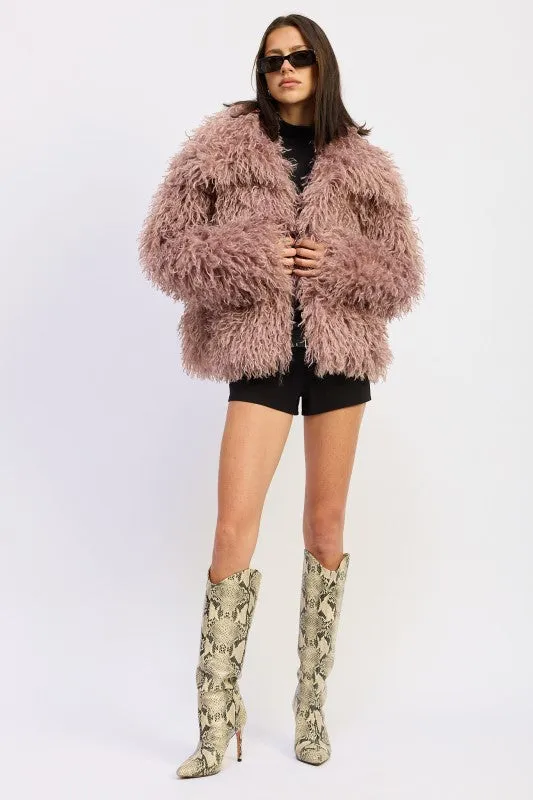 SHAGGY FAUR FUR COAT WITH COLLAR sold by Pretty Attitude product image thumbnail 5