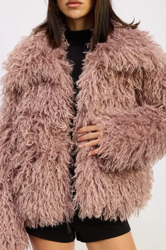 SHAGGY FAUR FUR COAT WITH COLLAR sold by Pretty Attitude product image thumbnail 2