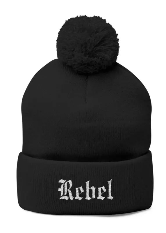 Rebel Knit Beanie with Pom Pom sold by Pretty Attitude
