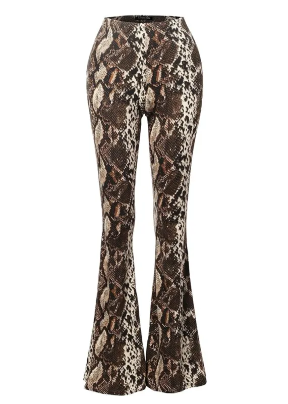 Venom Snake Print Flared Bell Bottom Pants sold by Pretty Attitude