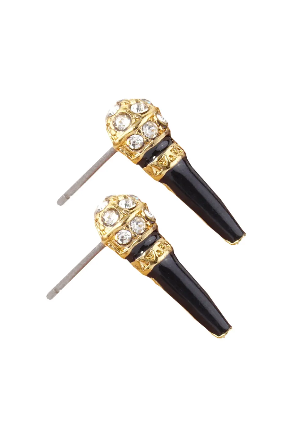 Black Mic Microphone Music Stud Earrings sold by Pretty Attitude