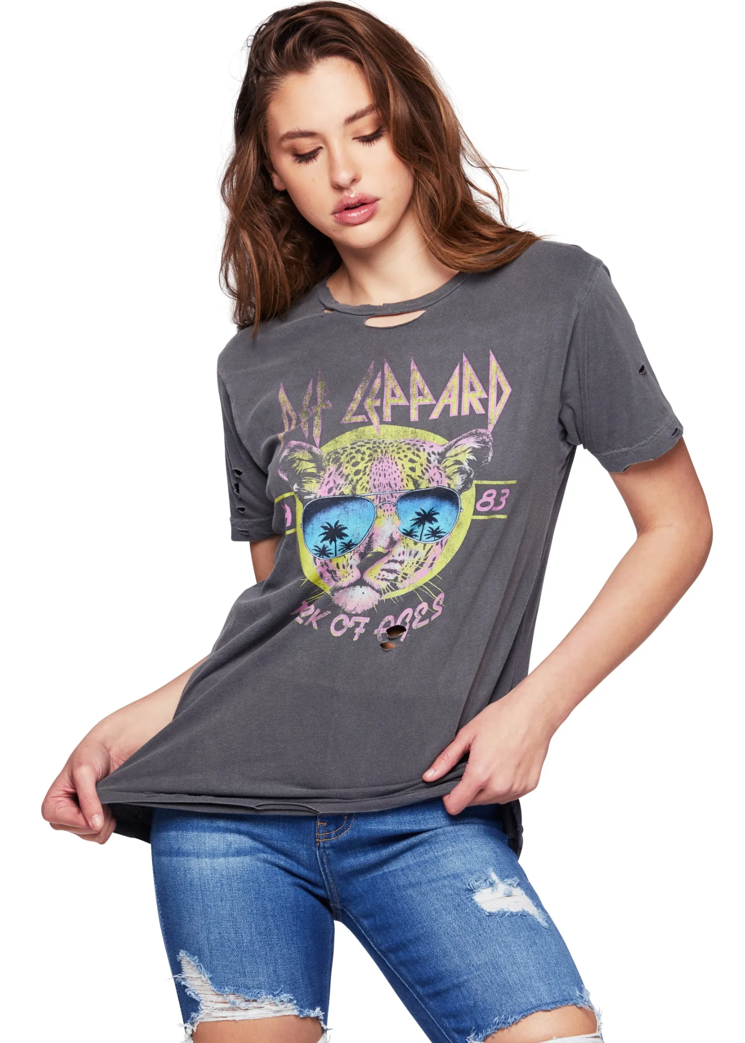 DEF LEPPARD Rock of Ages Neon Cat Band Tee sold by Pretty Attitude product image thumbnail 2