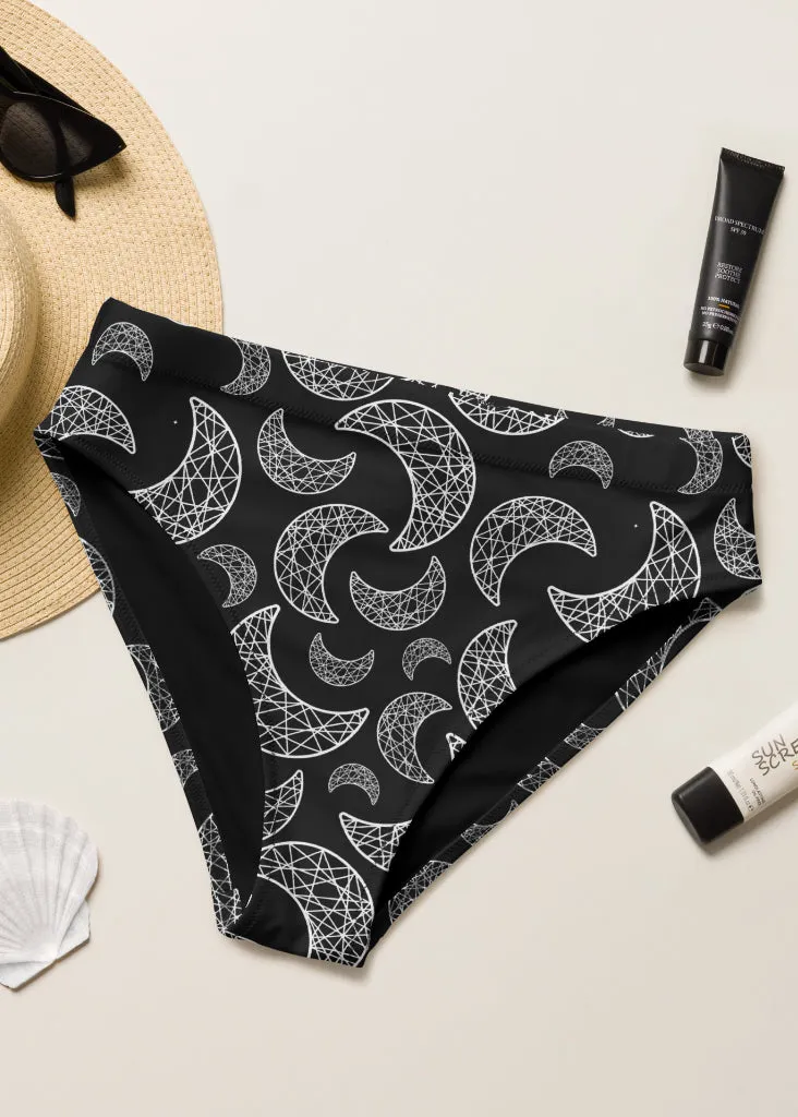 Gothic Moon Print High-Waisted Bikini Bottom sold by Pretty Attitude product image thumbnail 3