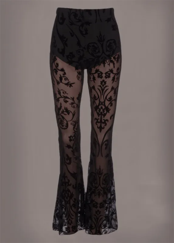 Sheer Goth Bell Bottom Pants sold by Pretty Attitude