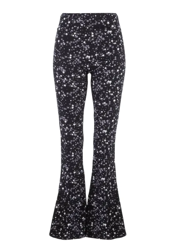 Stardust Star Print Bell Bottoms High Waisted Flared Wide Leg Pants sold by Pretty Attitude