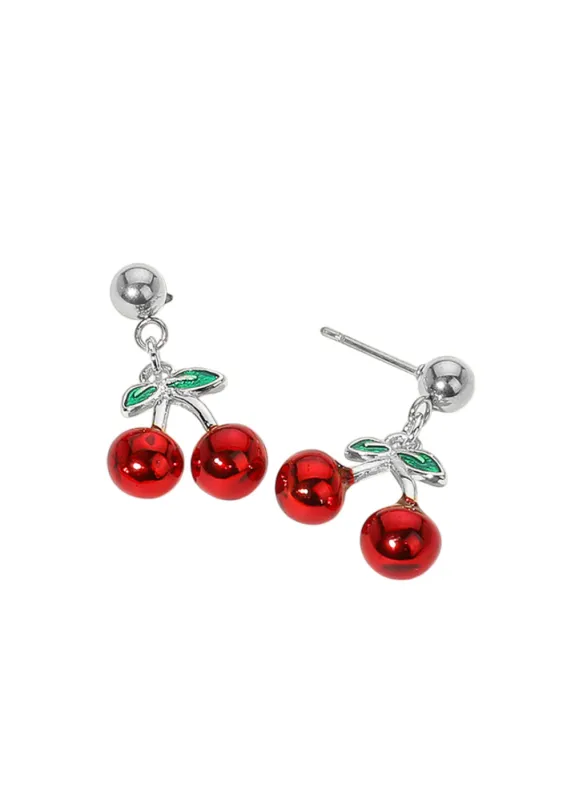 Stainless Steel Cherry Dangle Earrings sold by Pretty Attitude