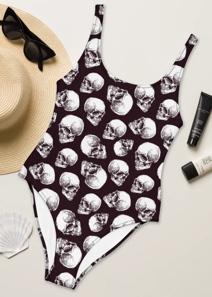 Skull Print One-Piece Swimsuit sold by Pretty Attitude product image thumbnail 2