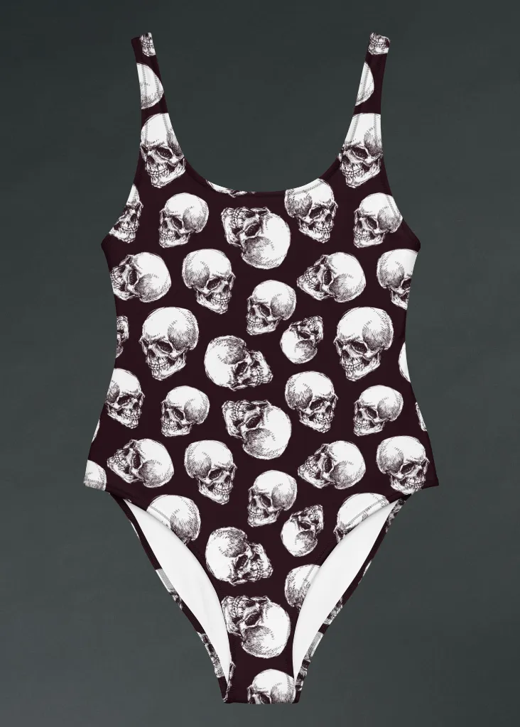 Skull Print One-Piece Swimsuit sold by Pretty Attitude product image thumbnail 3