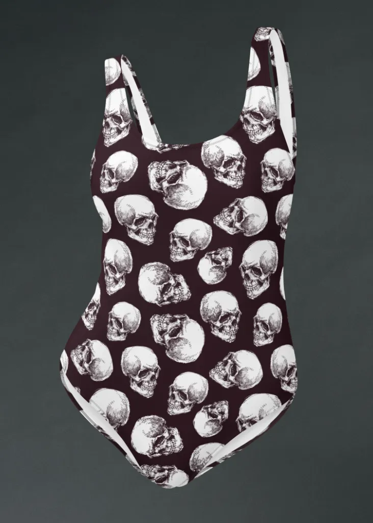 Skull Print One-Piece Swimsuit sold by Pretty Attitude product image thumbnail 4