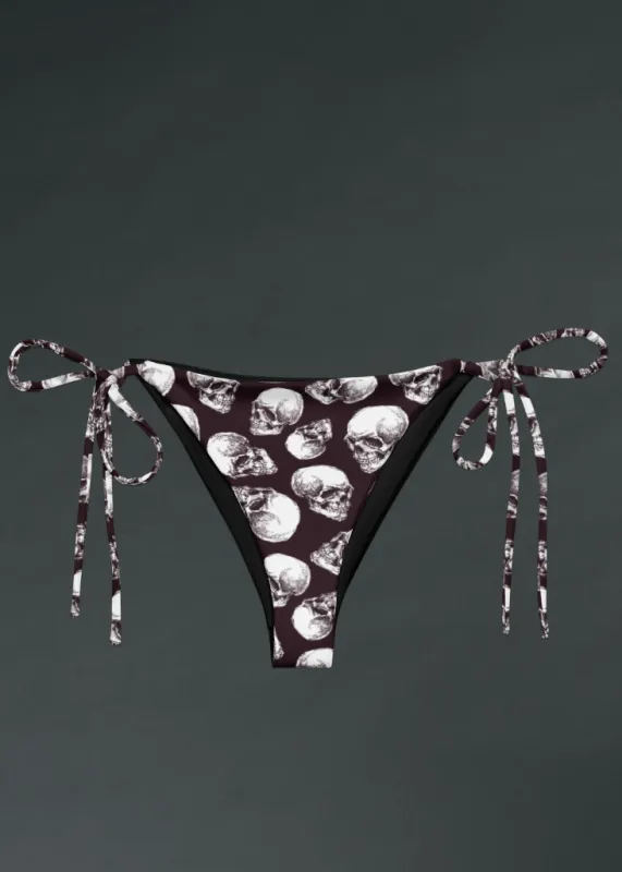 Skull Print String Bikini Bottom sold by Pretty Attitude