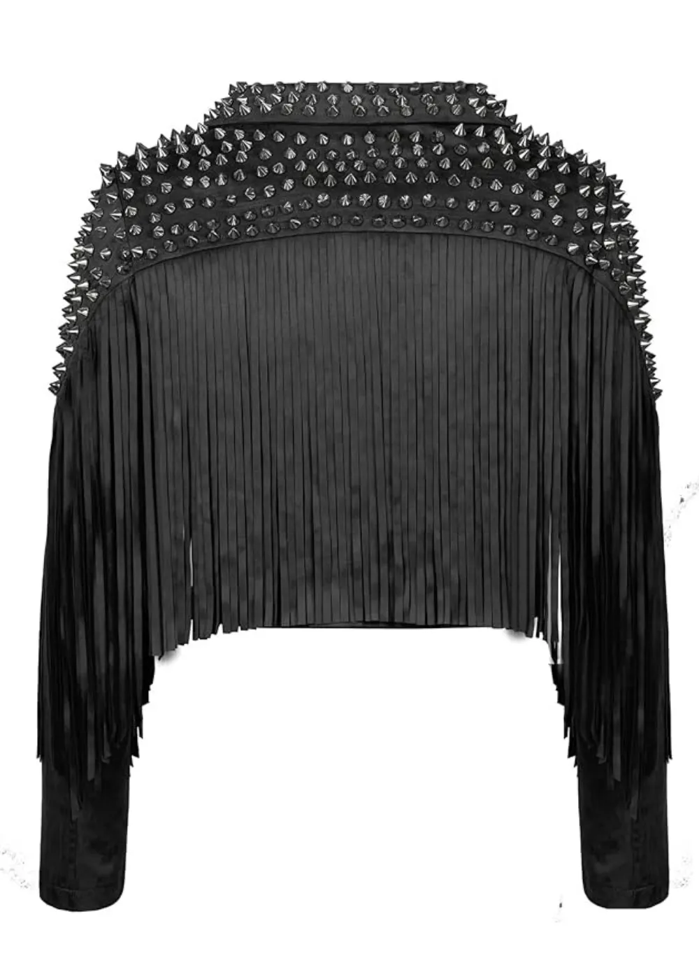 Rock the Fringe Black Studded Fringe Jacket sold by Pretty Attitude product image thumbnail 4