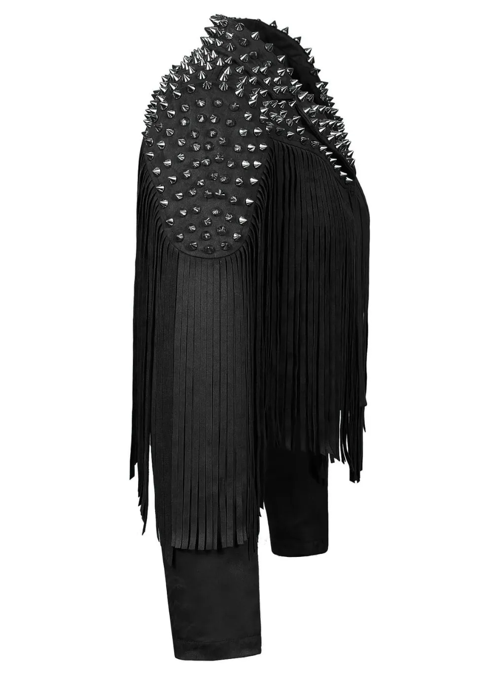 Rock the Fringe Black Studded Fringe Jacket sold by Pretty Attitude product image thumbnail 3
