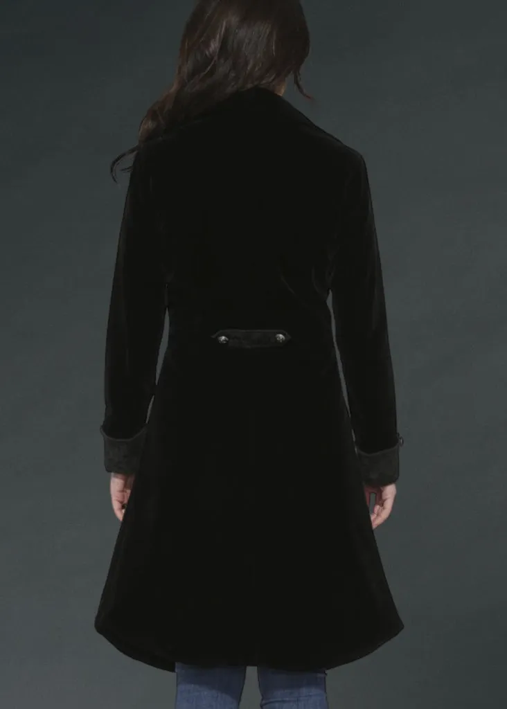 Black Velvet Gothic Coat Jacket sold by Pretty Attitude product image thumbnail 2