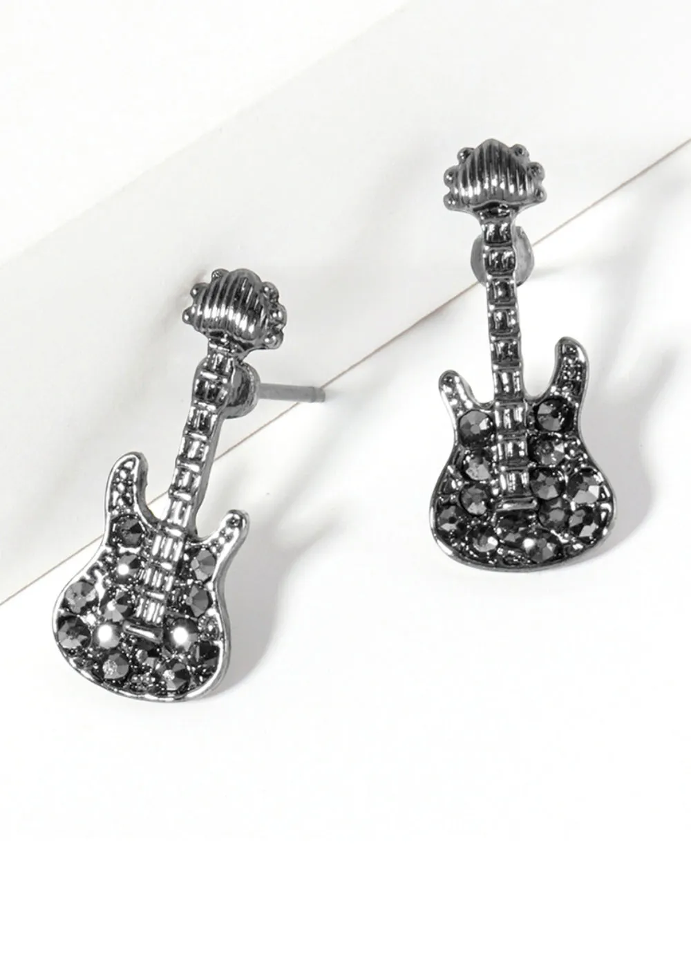 Black Electric Guitar Stud Earrings sold by Pretty Attitude product image thumbnail 2