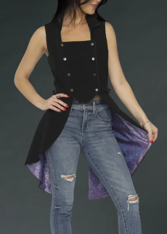 Purple Reign Black and Purple Goth Vest made by Pretty Attitude