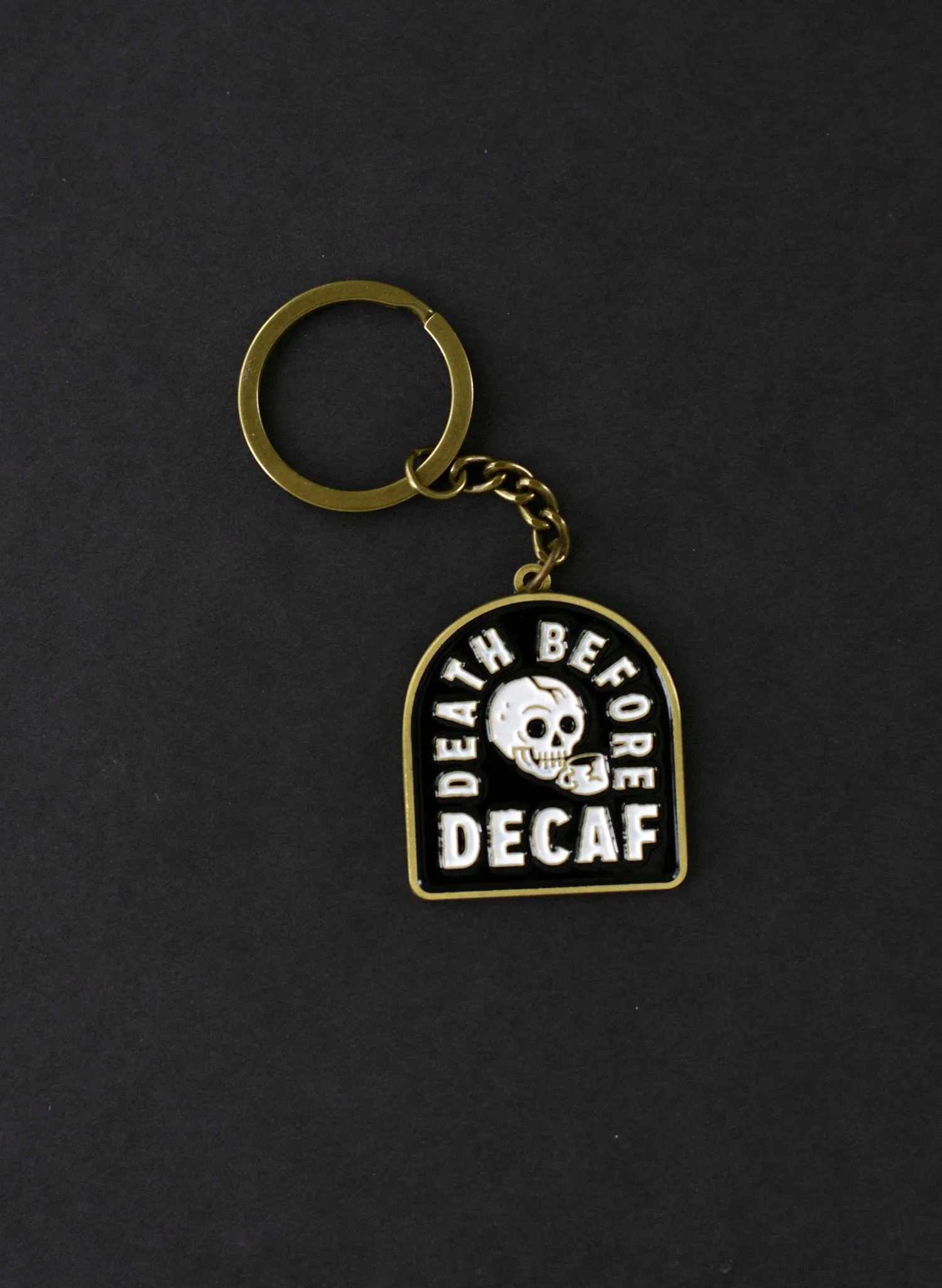 Death Before Decaf Coffee Keychain sold by Pretty Attitude
