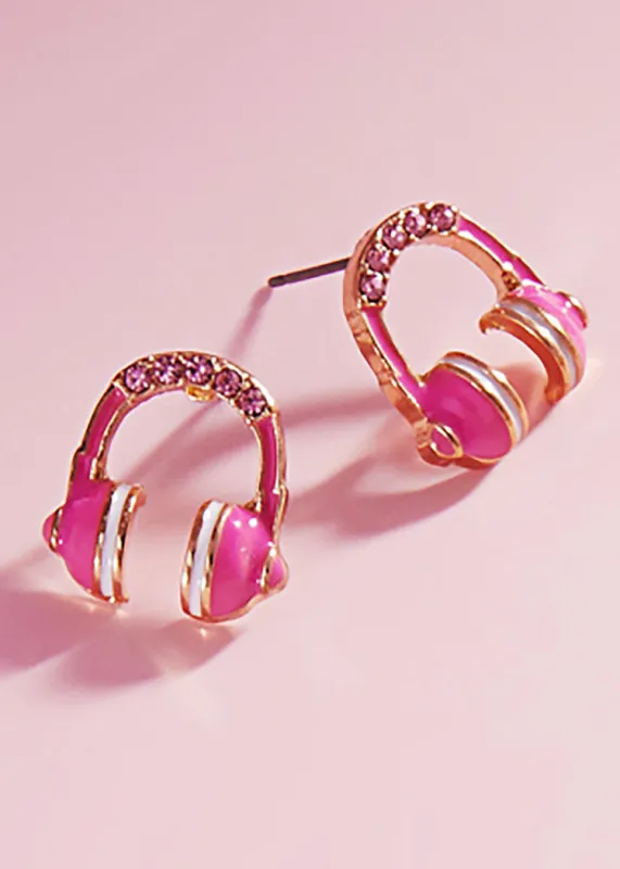Pink Music Headphone DJ Earrings sold by Pretty Attitude