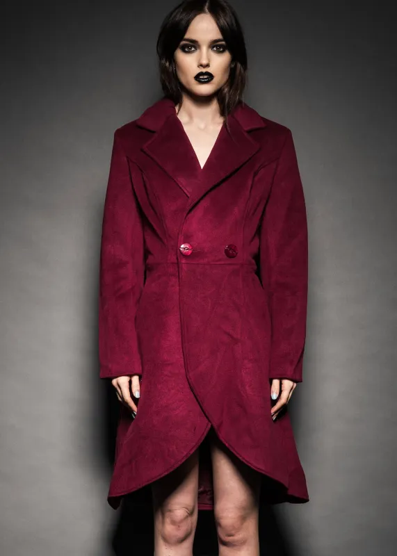 Vintage Vibes Burgundy Winter Coat sold by Pretty Attitude