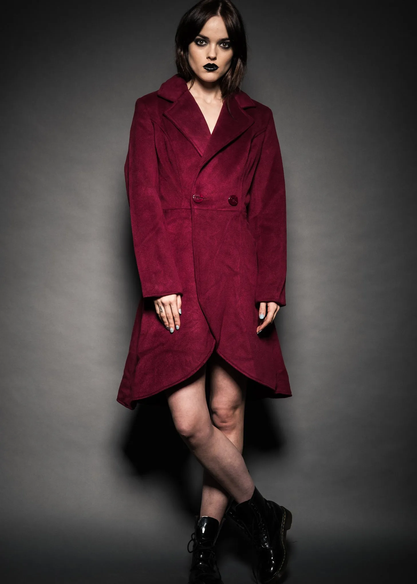 Vintage Vibes Burgundy Winter Coat sold by Pretty Attitude product image thumbnail 2
