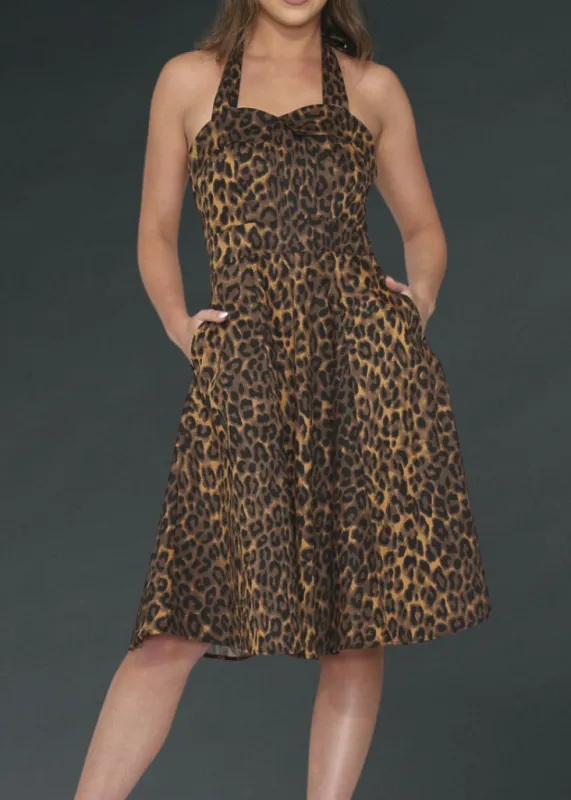 Leopard Print Halter Dress sold by Pretty Attitude