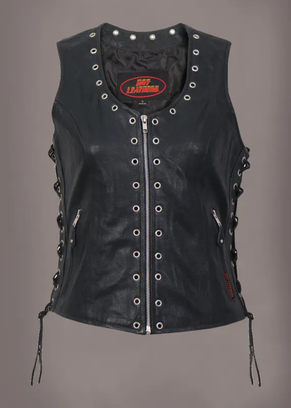 Easy Rider Studded Black Leather Motorcycle Biker Vest sold by Pretty Attitude
