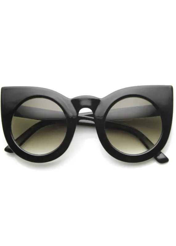 Oversize Round Circle Pointed Cat Eye Sunglasses sold by Pretty Attitude