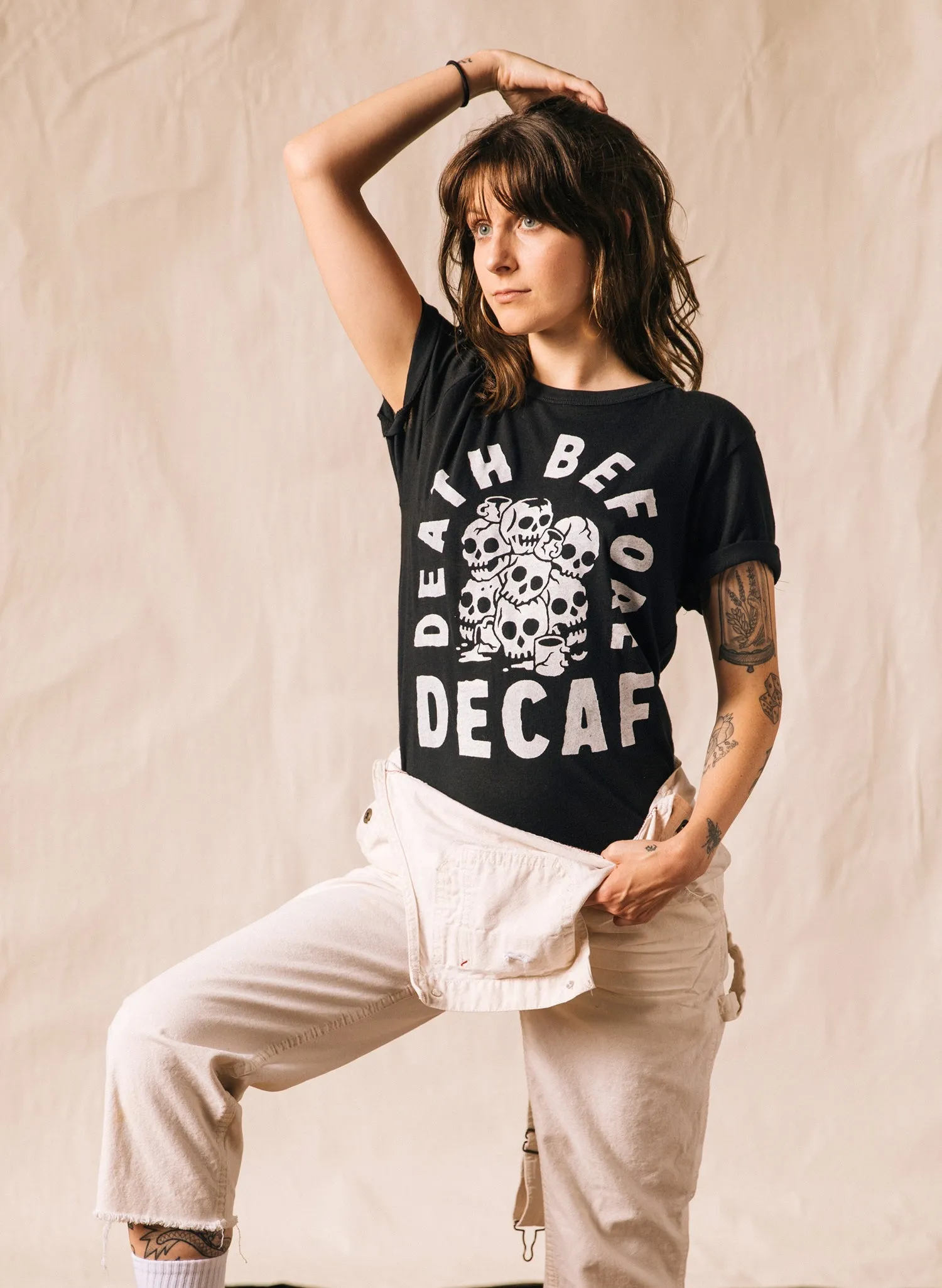 Death Before Decaf Tee sold by Pretty Attitude product image thumbnail 2