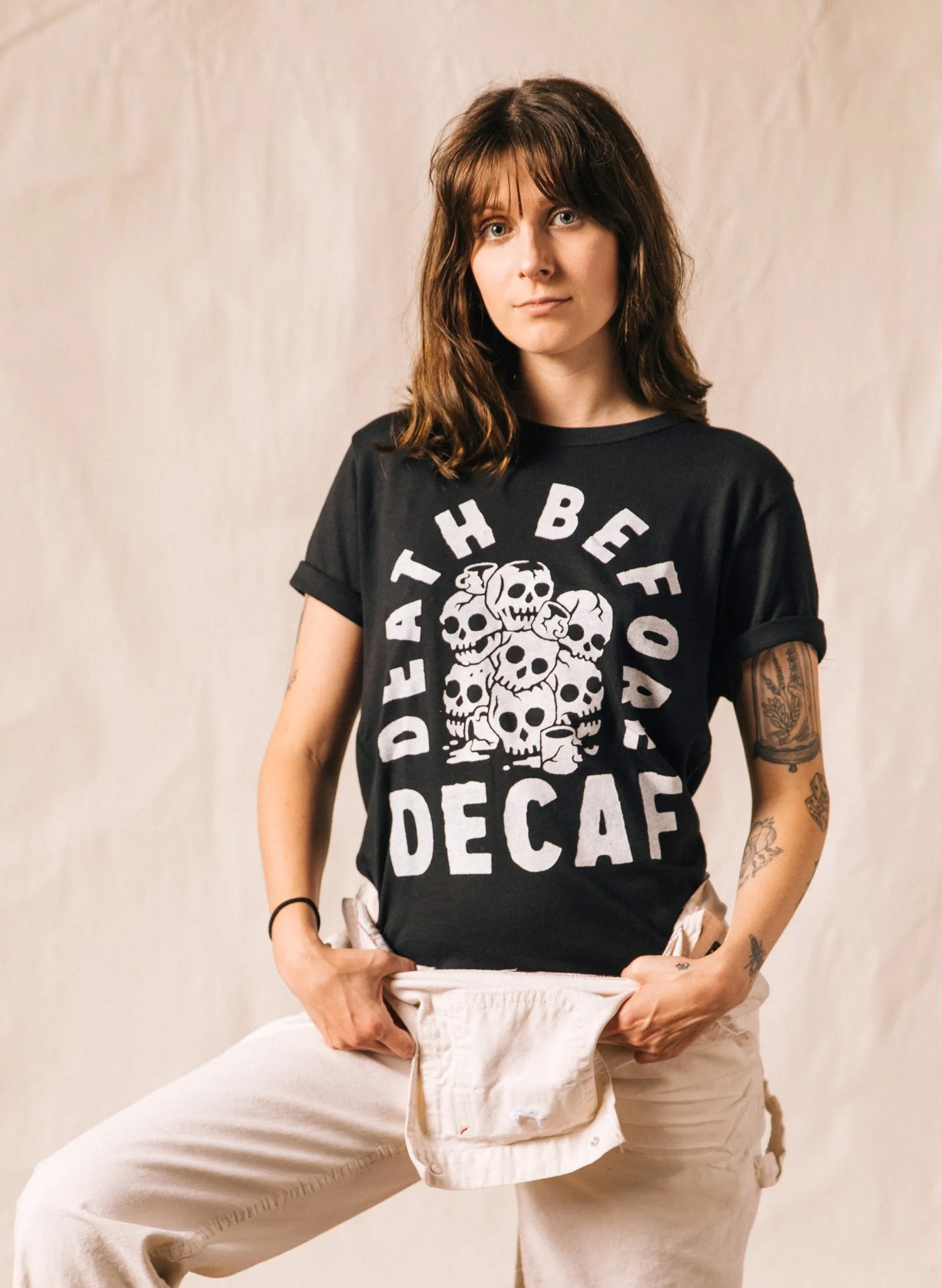 Death Before Decaf Tee sold by Pretty Attitude product image thumbnail 3