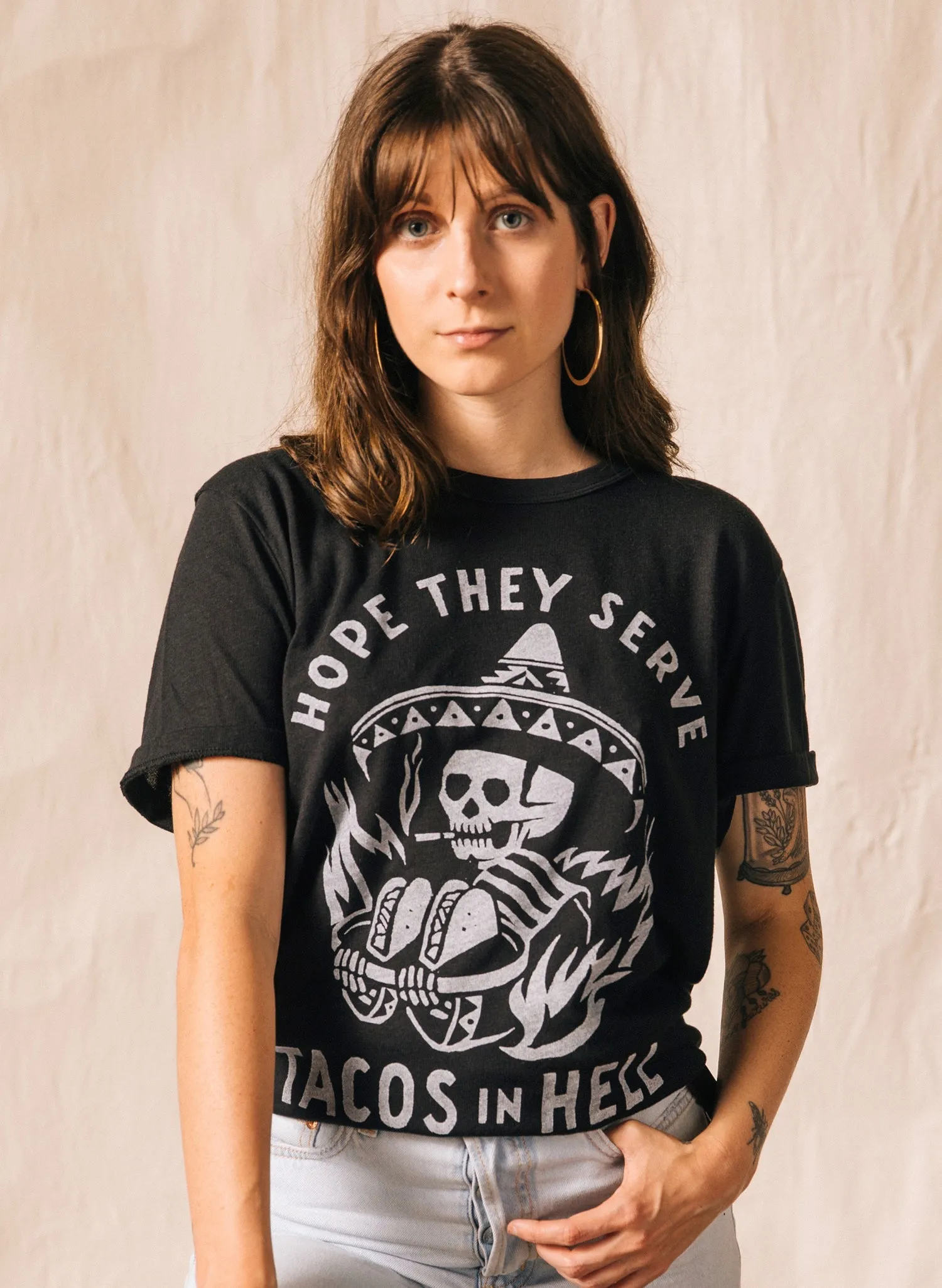 Hope They Serve Tacos in Hell Tee sold by Pretty Attitude product image thumbnail 5