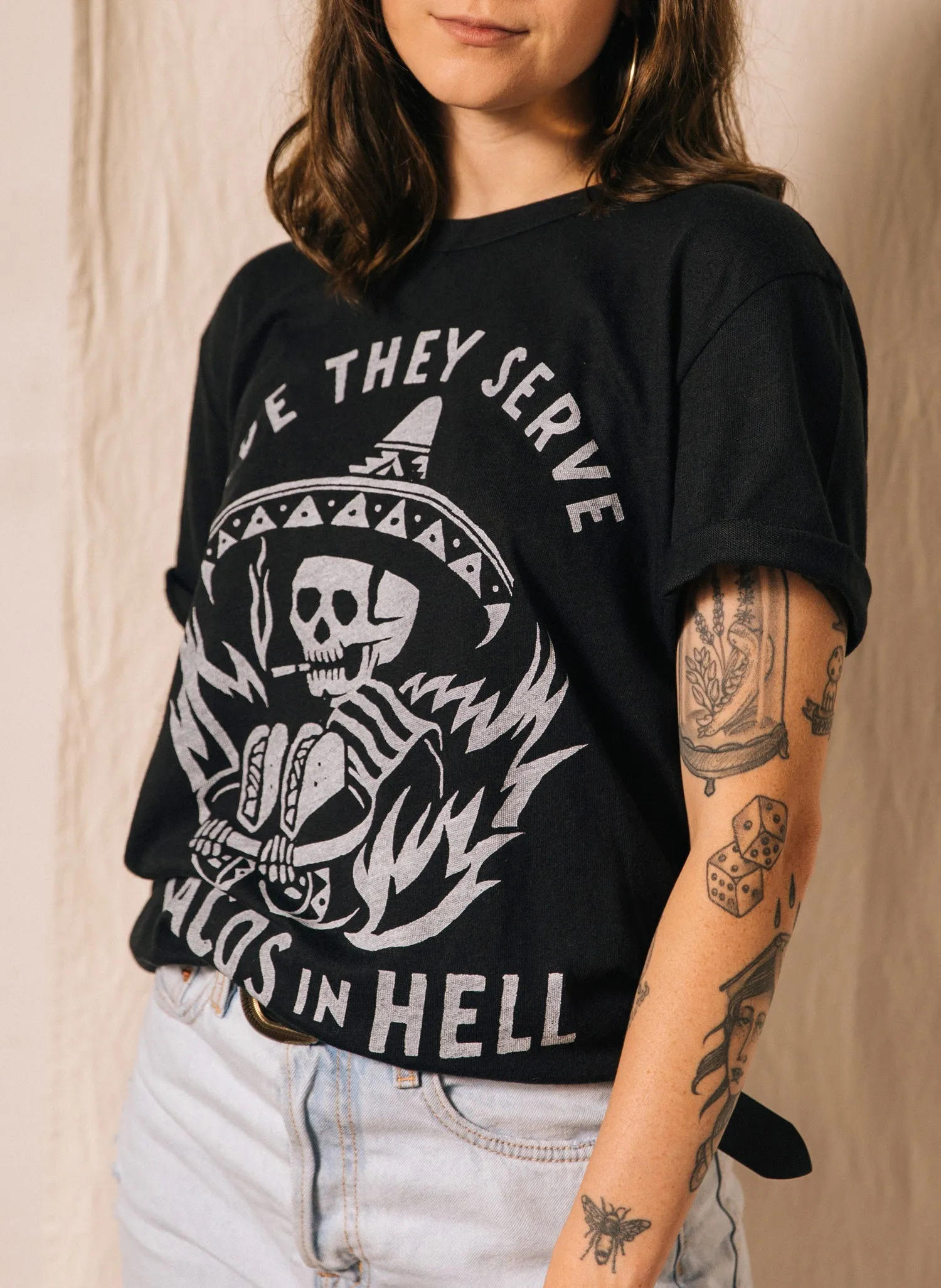 Hope They Serve Tacos in Hell Tee sold by Pretty Attitude product image thumbnail 3