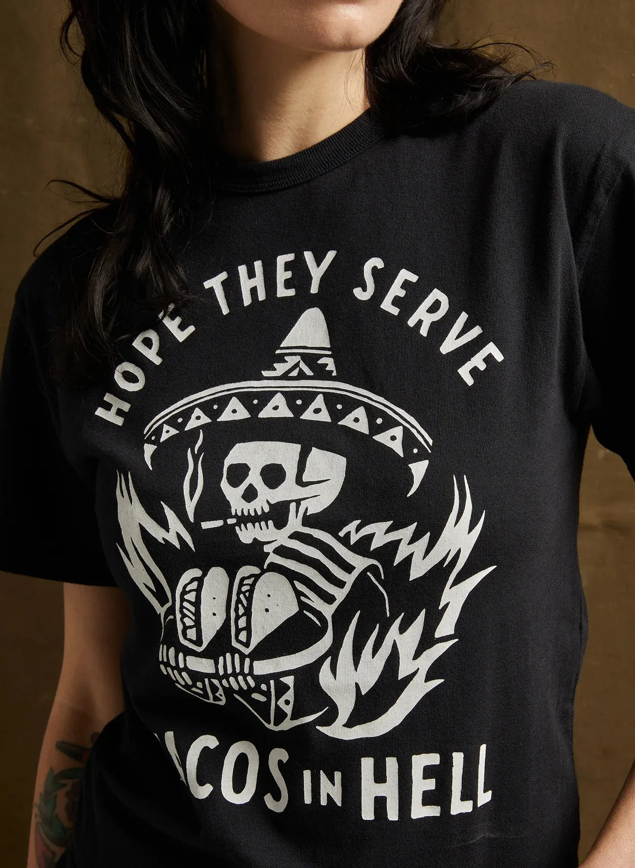 Hope They Serve Tacos in Hell Tee sold by Pretty Attitude product image thumbnail 2