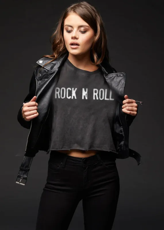 Cropped Rock n Roll T Shirt sold by Pretty Attitude