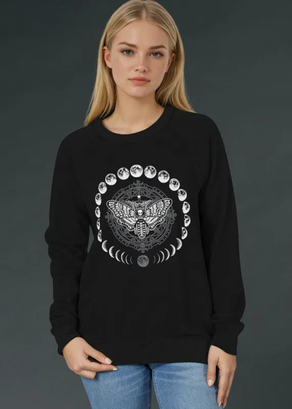 Lunar Vibes Moth Moon Gothic Sweatshirt sold by Pretty Attitude