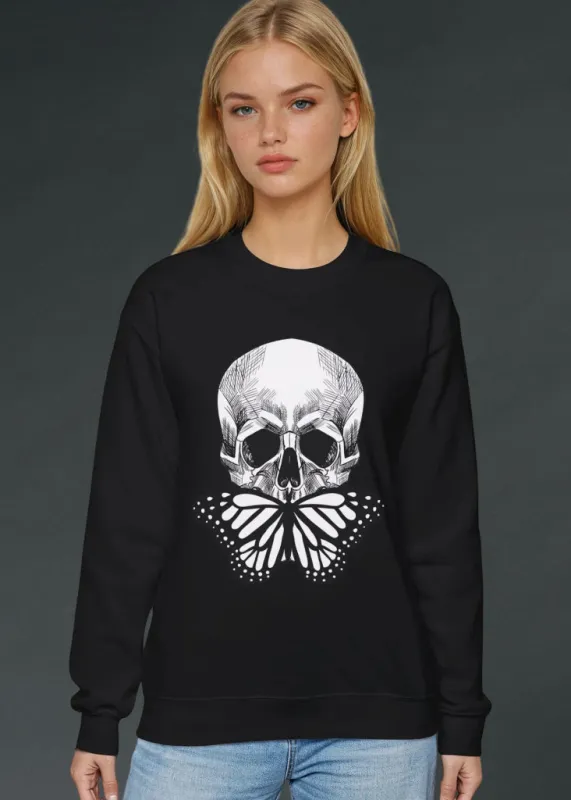 Butterfly Skull Gothic Sweatshirt for Women sold by Pretty Attitude