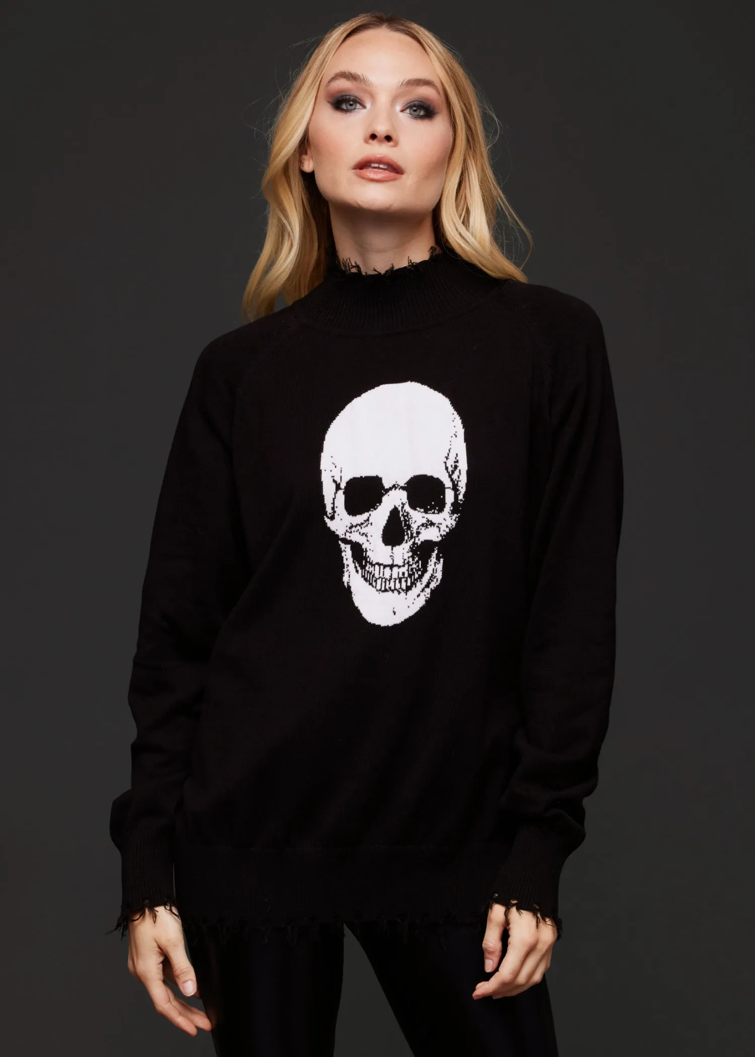 Distressed Skull Knit Sweater sold by Pretty Attitude product image thumbnail 2