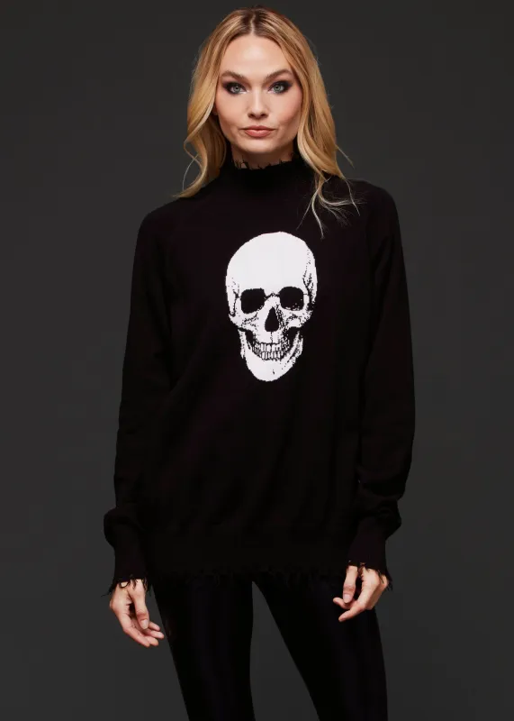 Distressed Skull Knit Sweater sold by Pretty Attitude