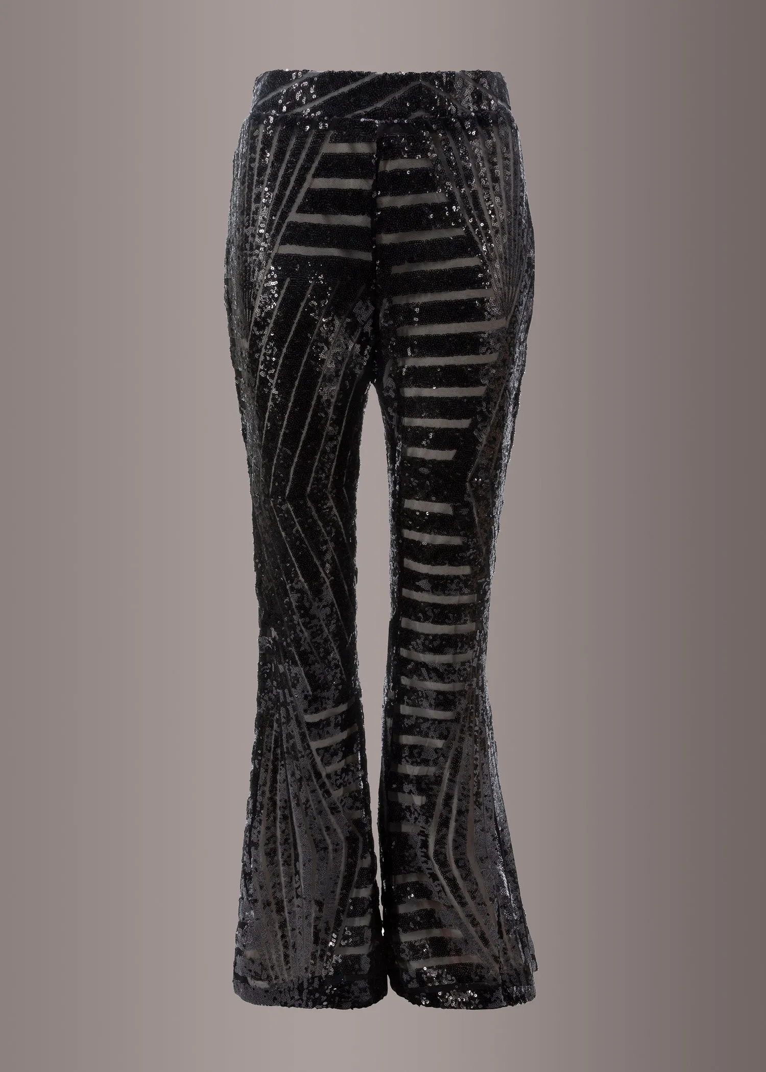 Black Sequin Flare Pants Sparkling Bell Bottoms sold by Pretty Attitude product image thumbnail 5