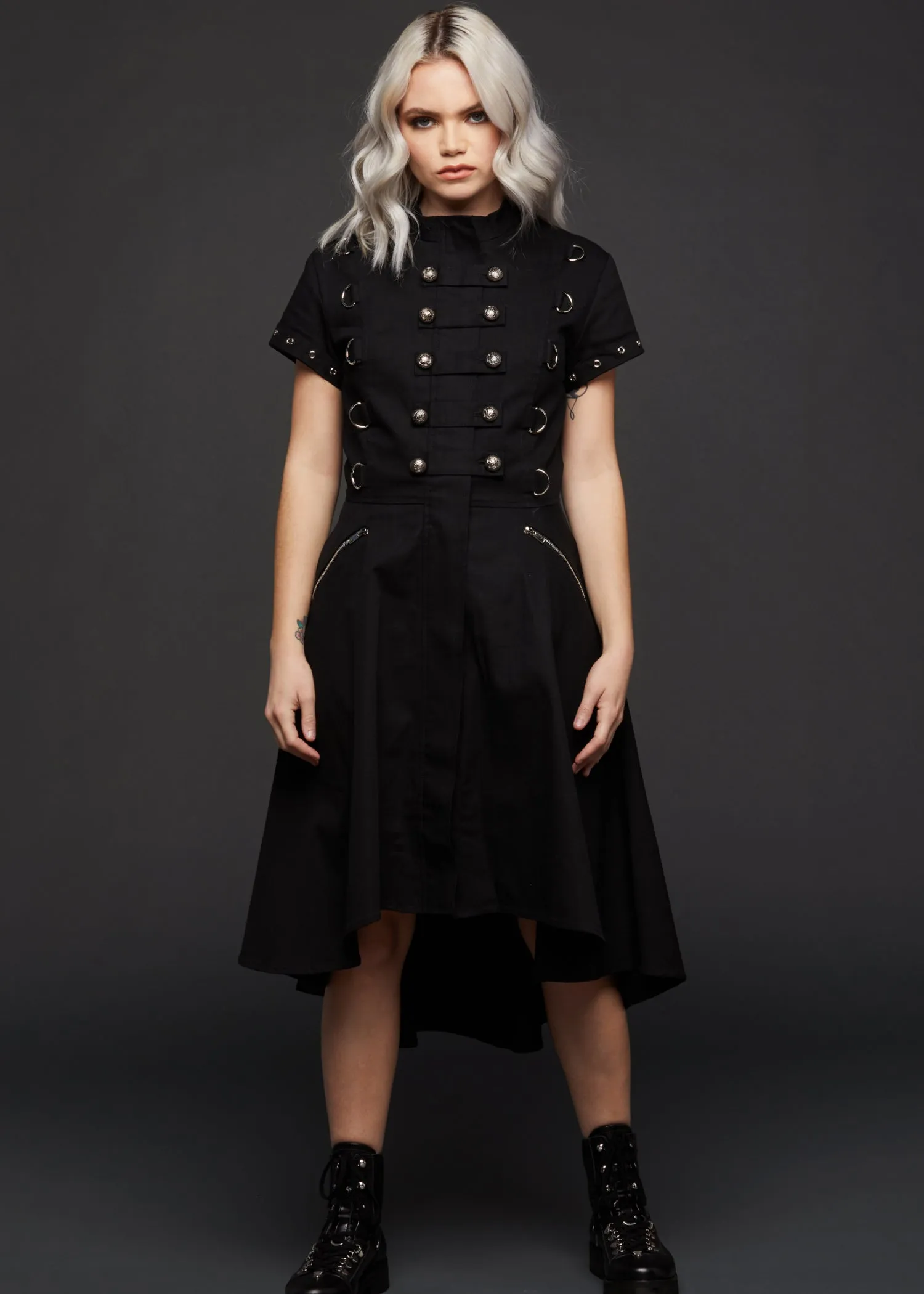 Black Goth Dress with Corset Lacing sold by Pretty Attitude product image thumbnail 2