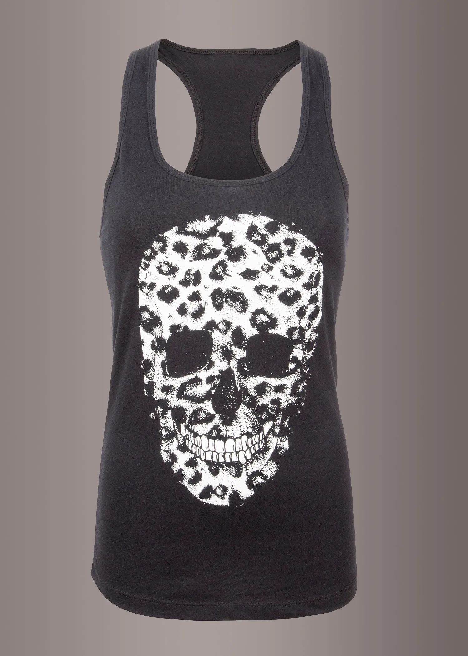 Renegade Leopard Print Skull Tank Top Sleeveless Tee sold by Pretty Attitude product image thumbnail 4