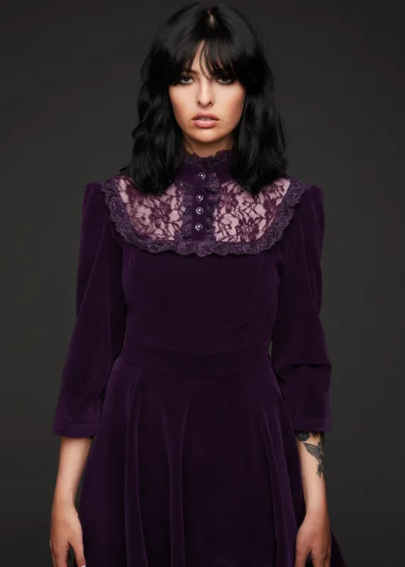 Still Loving You Purple Velvet Gothic Dress sold by Pretty Attitude
