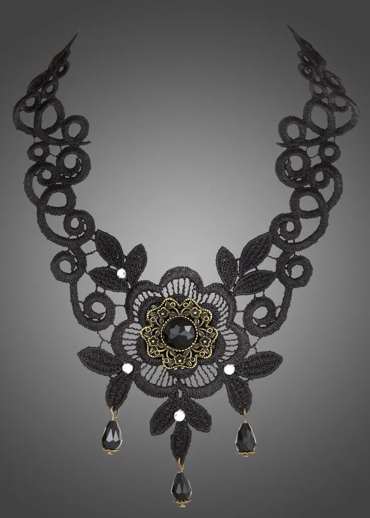 Black Romance Black Lace Choker Necklace sold by Pretty Attitude product image thumbnail 3