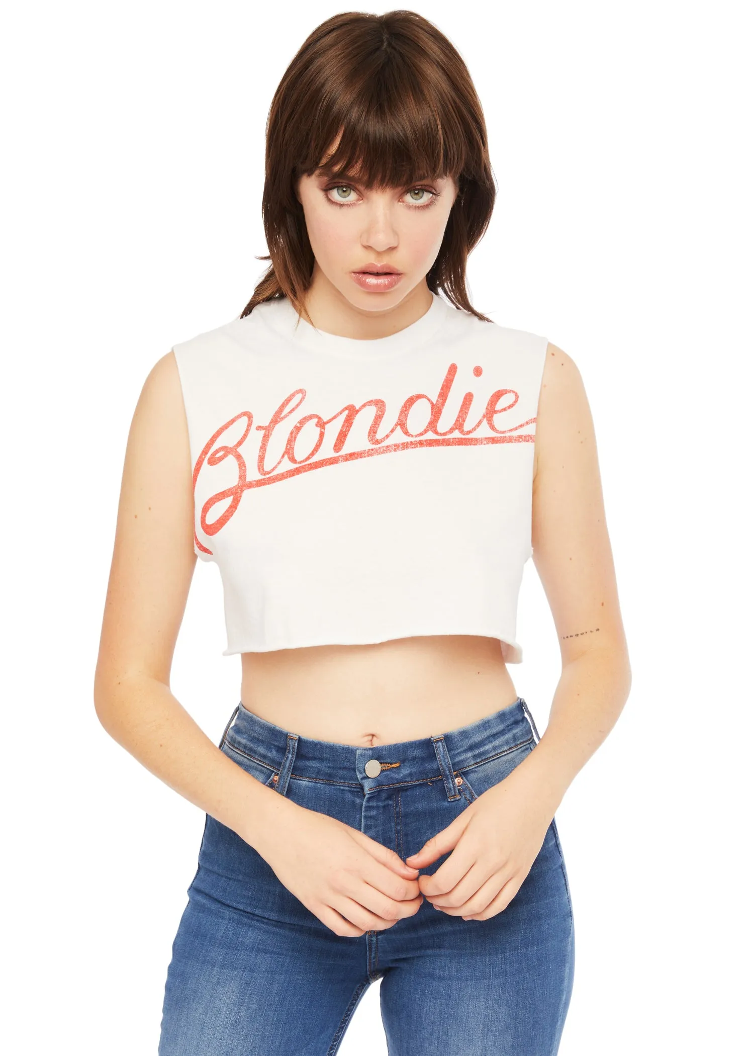 White Blondie Cropped Tee by Goodie Two Sleeves sold by Pretty Attitude product image thumbnail 2