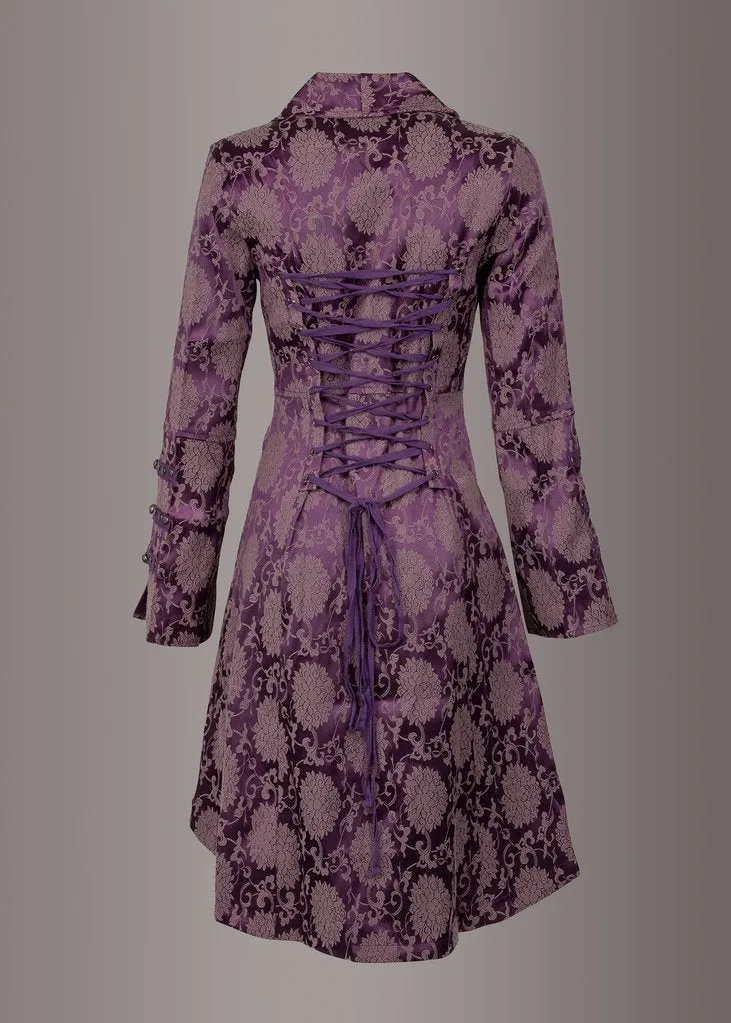 Purple Gothic Coat Victorian Steampunk Jacket sold by Pretty Attitude product image thumbnail 5