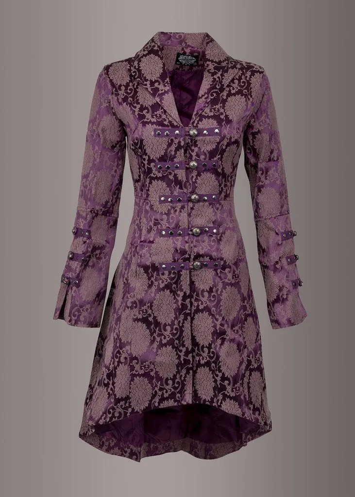Purple Gothic Coat Victorian Steampunk Jacket sold by Pretty Attitude product image thumbnail 4