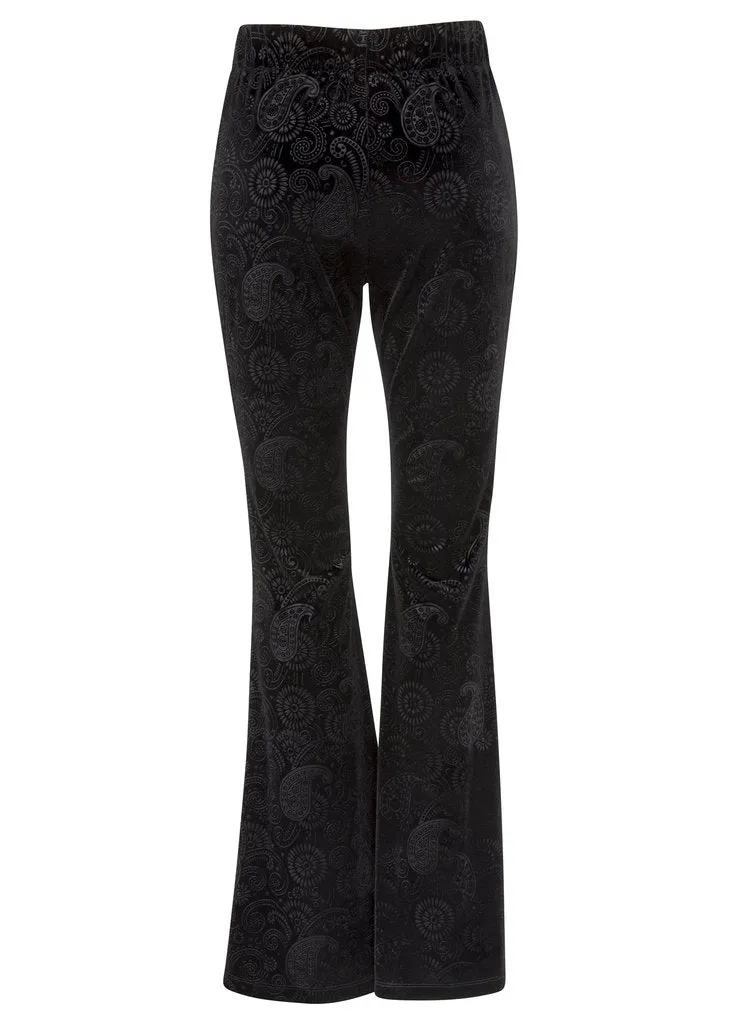 Black Burnout Velvet Bell Bottom Pants sold by Pretty Attitude product image thumbnail 2